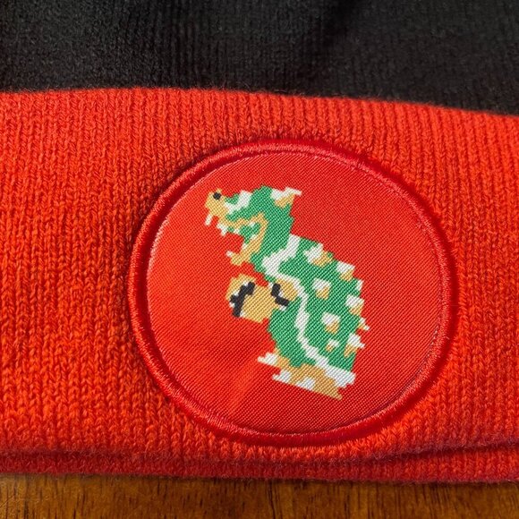 Nintendo Pixel Bowser Beanie Adult Size Super Mario Bros Winter Hat! - Picture 2 of 4
